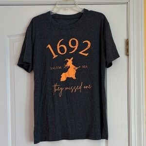 Dark Gray Graphic T-Shirt with Orange Print